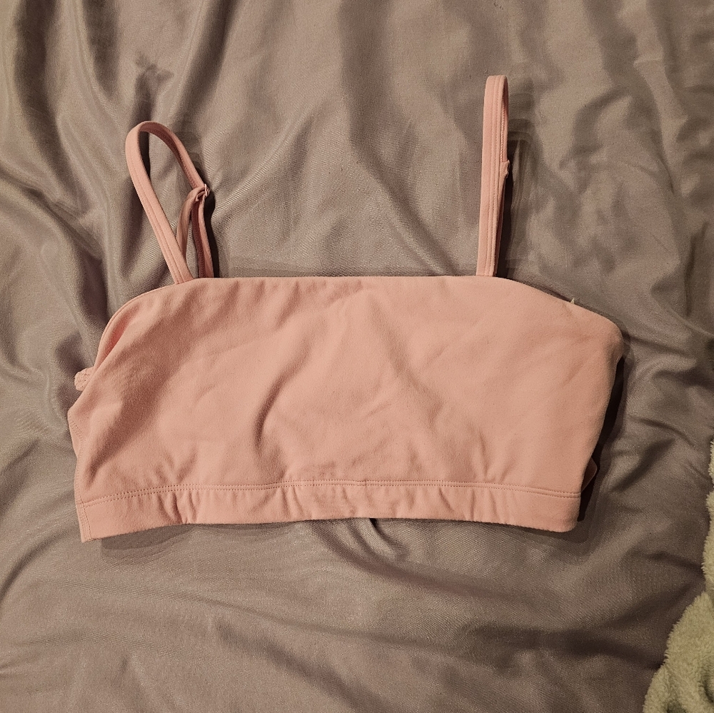 Pink sports bra